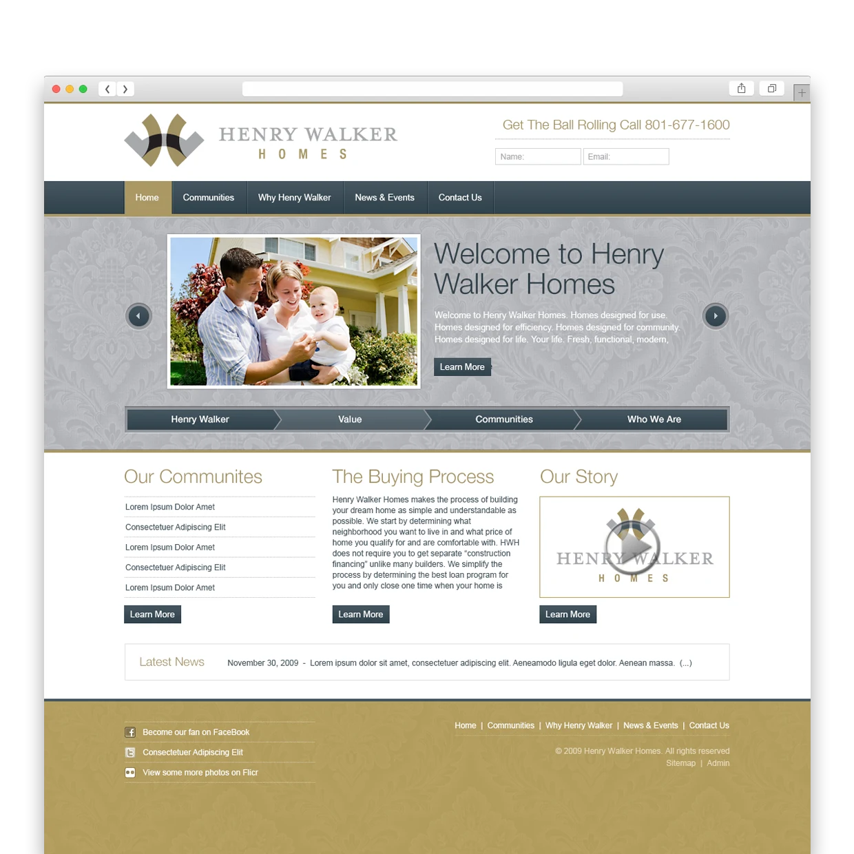Henry Walker Homes Website Design