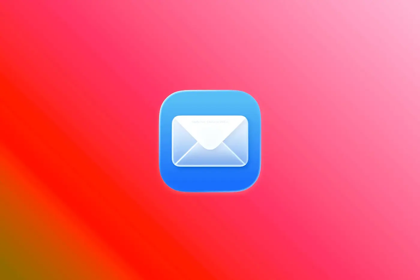 Apple Mail app icon on a pink gradient background.