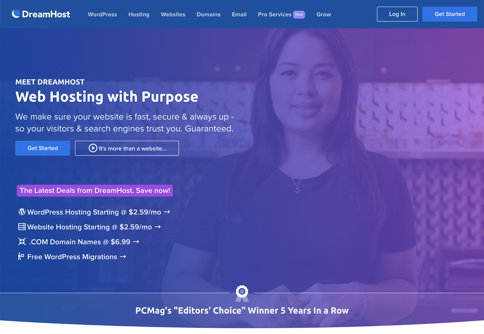 Screenshot of DreamHost
