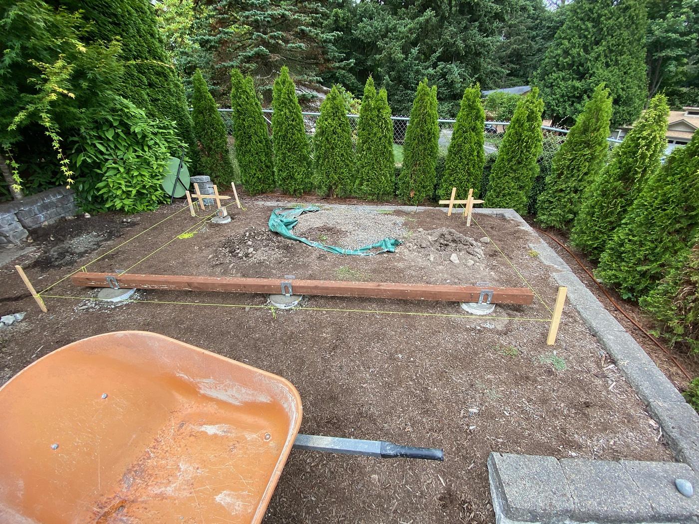 Concrete piers nearly done.