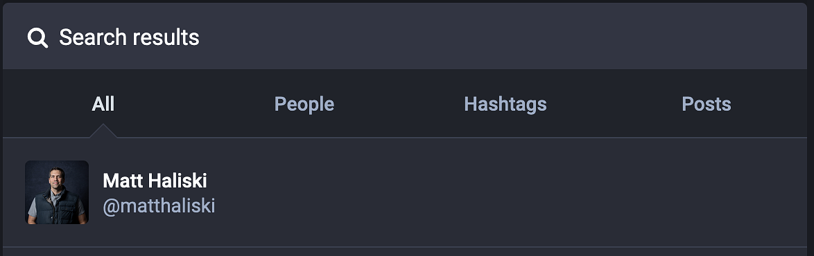 Mastodon search results