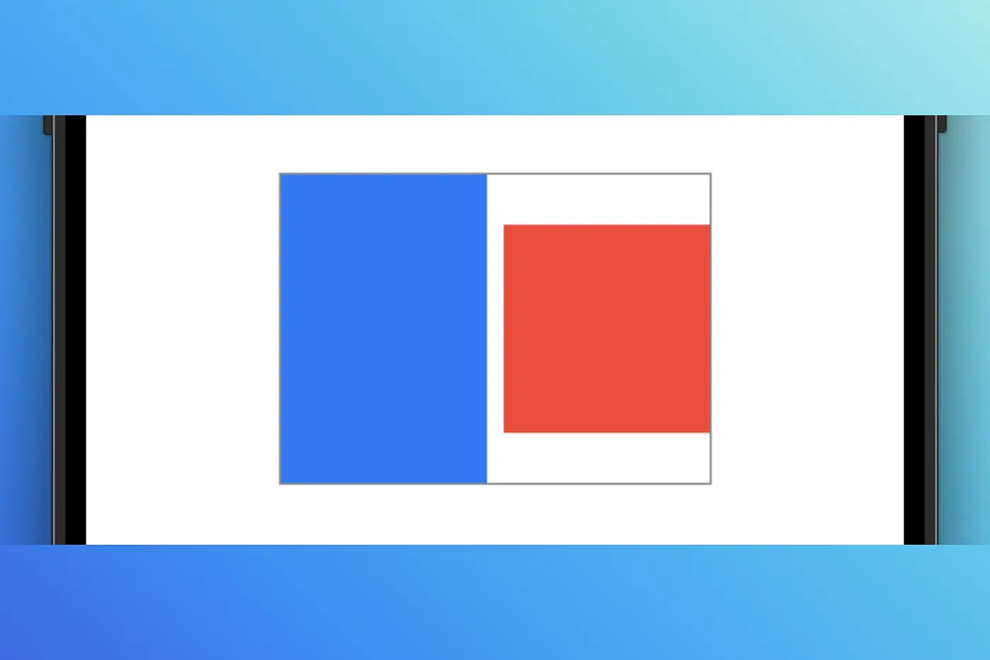 A graphic showing blue and red rectangles inside a outlined box. 